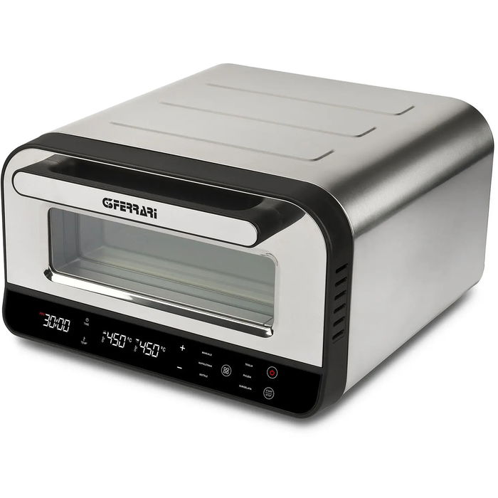 G3 Ferrari G10204 Horno para Pizza Pro 2 Minuti, Acero Inoxidable/Negro, hasta 1850W, para Pizzas de 32cm