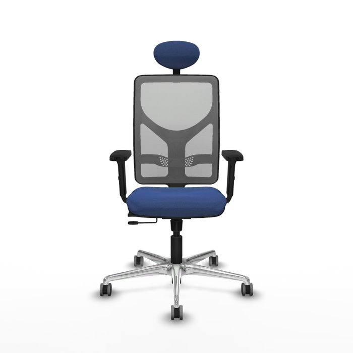 PIQUERAS Y CRESPO Silla de oficina Motilla con mecanismo Sincro/Traslack, Azul marino y Gris