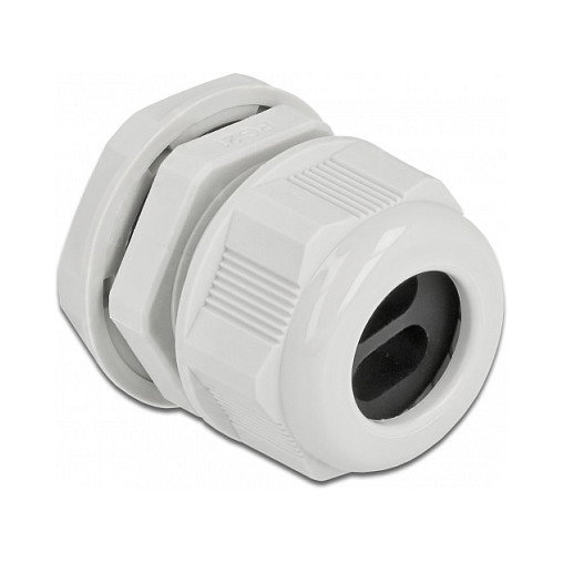 DeLOCK Prensaestopas PG21 para cable plano con dos entradas, Gris, 2 piezas DeLOCK Prensaestopas PG21 para cable plano con dos entradas, Gris, 2 piezas