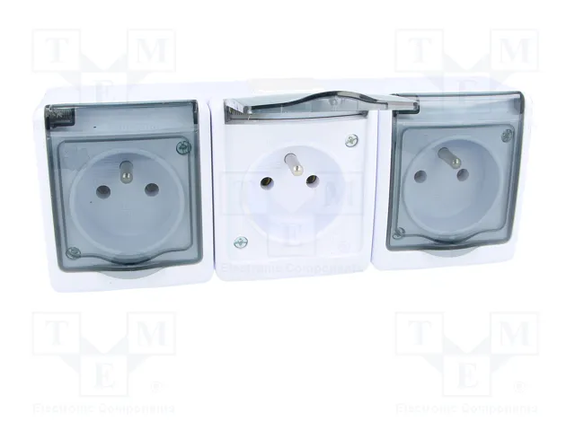 PAWBOL Tomacorriente de Alimentación AC 2P+PE 16A Blanco