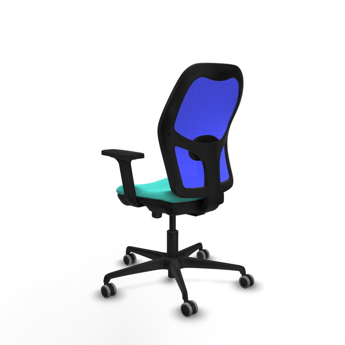 PIQUERAS Y CRESPO Silla de oficina Jorquera con mecanismo Sincro/Traslack, Turquesa y Azul