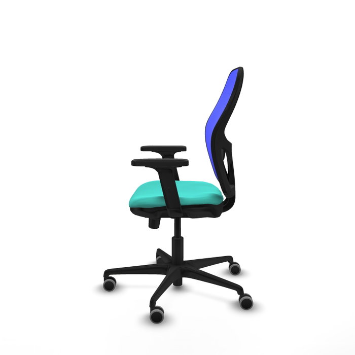PIQUERAS Y CRESPO Silla de oficina Jorquera con mecanismo Sincro/Traslack, Turquesa y Azul