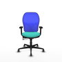 PIQUERAS Y CRESPO Silla de oficina Jorquera con mecanismo Sincro/Traslack, Turquesa y Azul