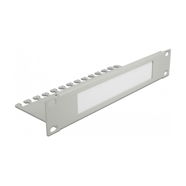 DeLOCK Regleta de cepillos para gestión de cables 10 pulgadas con placa de soporte 1U Gris DeLOCK Regleta de cepillos para gestión de cables 10 pulgadas con placa de soporte 1U Gris