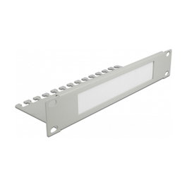 DeLOCK Regleta de cepillos de 10″ con placa de soporte de cables 1U Gris