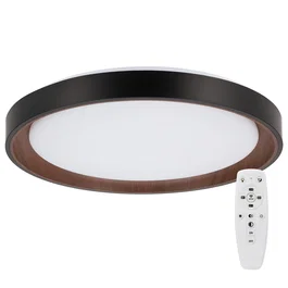 Plafón LED Decorativo 40W CCT 3000-6000K Regulable con Control Remoto, Acabado Negro