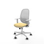 PIQUERAS Y CRESPO Silla de oficina Cilanco con mecanismo Sincro/Traslack, Crema y Blanco