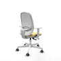 PIQUERAS Y CRESPO Silla de oficina Cilanco con mecanismo Sincro/Traslack, Crema y Blanco