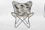 DKD Home Decor Silla Metal Piel Mariposa Blanca