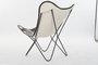 DKD Home Decor Silla Metal Piel Mariposa Blanca