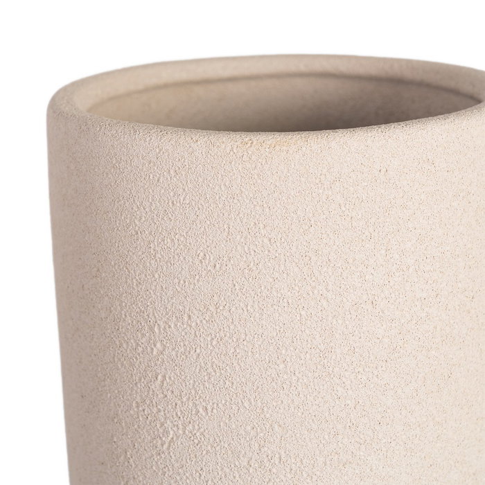 Jarrón Crema Cerámica Decoración 16 X 16 X 40 cm
