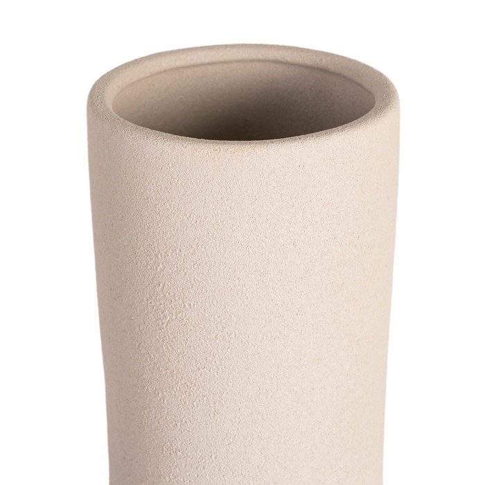 Jarrón Crema Cerámica Decoración 16 X 16 X 40 cm
