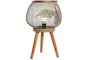 DKD Home Decor Lámpara de Sobremesa Hoja Metal y Madera Dorado y Marrón