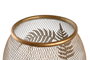 DKD Home Decor Lámpara de Sobremesa Hoja Metal y Madera Dorado y Marrón