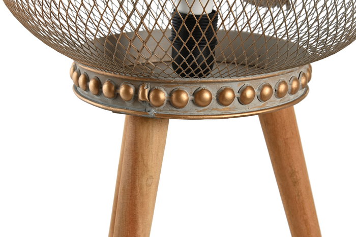 DKD Home Decor Lámpara de Sobremesa Hoja Metal y Madera Dorado y Marrón DKD Home Decor Lámpara de Sobremesa Hoja Metal y Madera Dorado y Marrón