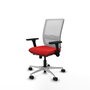 PIQUERAS Y CRESPO Silla de oficina Haches Rojo/Blanco con mecanismo Sincro/Traslack