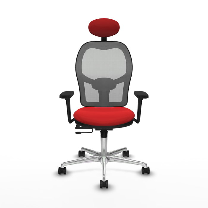 PIQUERAS Y CRESPO Silla de oficina Jorquera con mecanismo Sincro/Traslack Rojo y Gris PIQUERAS Y CRESPO Silla de oficina Jorquera con mecanismo Sincro/Traslack Rojo y Gris