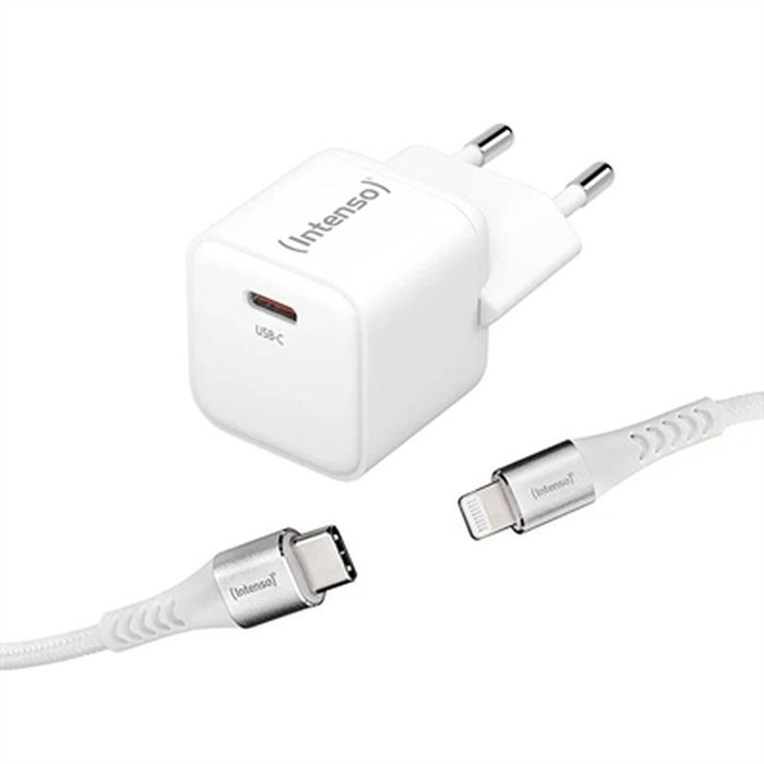 Intenso Kit Cargador GaN W30C con Cable Lightning, 30W, USB-C a Lightning