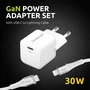 Intenso 7803052 Cargador GaN USB-C 30W con Carga Rápida, Cable Lightning 1.5m, Blanco, Interiores, EU