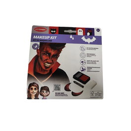 Varios Kit de Maquillaje Diablo con Esponja, Lápiz Negro, Maquillaje Rojo y Gris y Cuernos
