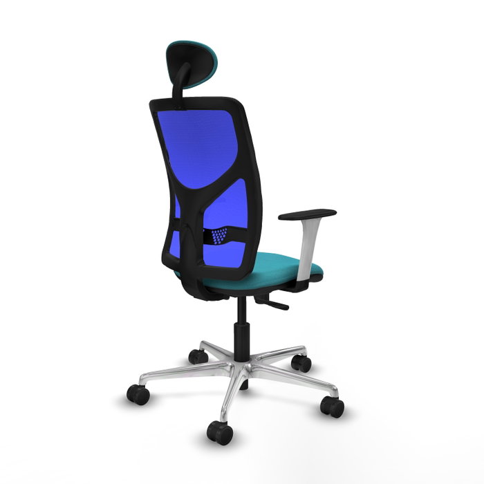 PIQUERAS Y CRESPO Silla de oficina Motilla con mecanismo Sincro, Tela Turquesa y Malla Azul PIQUERAS Y CRESPO Silla de oficina Motilla con mecanismo Sincro, Tela Turquesa y Malla Azul