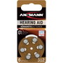 Ansmann Baterías Zinc-Air 312 (PR41) para Audífonos, 6 unidades