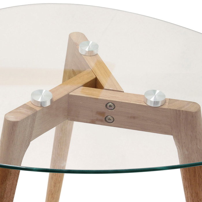Home Deco Factory - Juego de 2 Mesas Nido de Cristal Templado con Patas de Caucho, Forma Irregular, Mesa Grande 60x45 cm y Pequeña 50x38 cm
