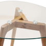 Home Deco Factory - Juego de 2 Mesas Nido de Cristal Templado con Patas de Caucho, Forma Irregular, Mesa Grande 60x45 cm y Pequeña 50x38 cm
