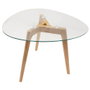 Home Deco Factory - Juego de 2 Mesas Nido de Cristal Templado con Patas de Caucho, Forma Irregular, Mesa Grande 60x45 cm y Pequeña 50x38 cm