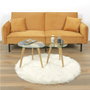 Home Deco Factory - Juego de 2 Mesas Nido de Cristal Templado con Patas de Caucho, Forma Irregular, Mesa Grande 60x45 cm y Pequeña 50x38 cm