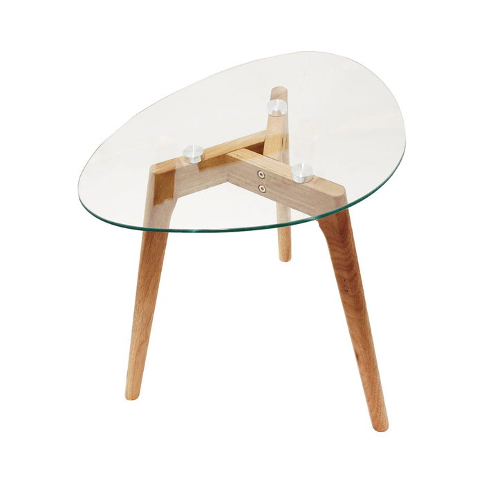Home Deco Factory - Juego de 2 Mesas Nido de Cristal Templado con Patas de Caucho, Forma Irregular, Mesa Grande 60x45 cm y Pequeña 50x38 cm