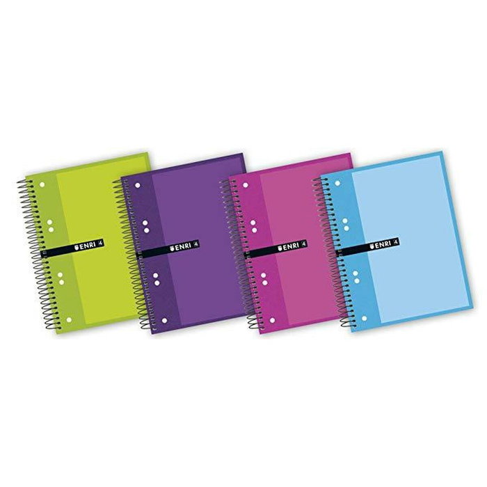 Enri Set de 5 Cuadernos Espiral Microperforados A5+ 5x5 mm con Cubiertas Extraduraderas Surtidas