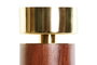 DKD Home Decor Portavelas de Acacia y Aluminio Marrón y Dorado