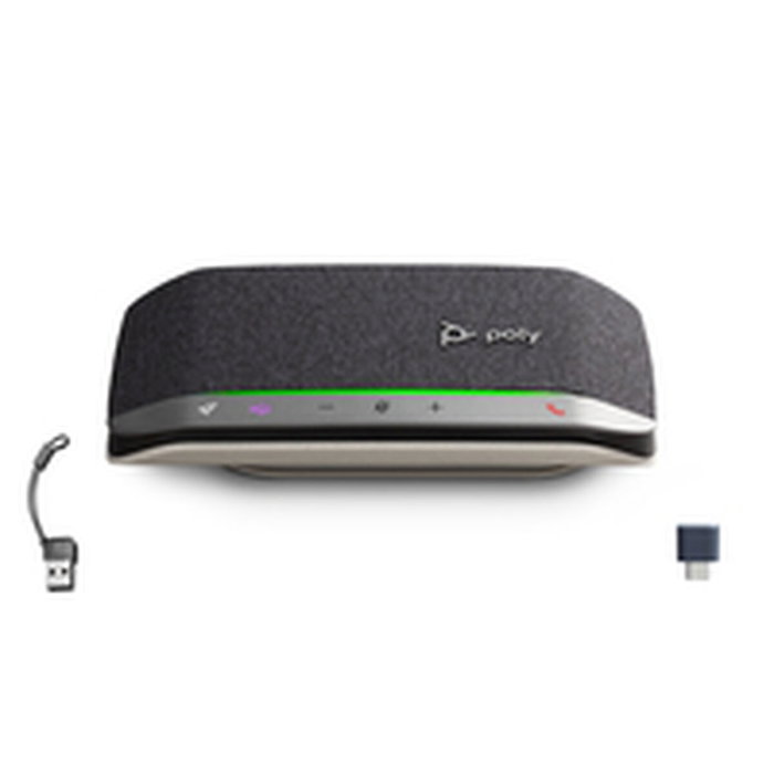 HP Poly Sync 20+M Altavoz de Conferencia Bluetooth, Micrófono de 3 Vías con Reducción de Ruido, Batería de 20h, USB-C/A, Negro, para PC Windows y MacOS