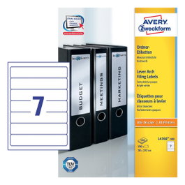 AVERY Zweckform Etiquetas para Carpetas 38,0 x 192,0 mm Blanco