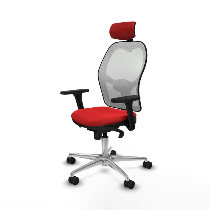 PIQUERAS Y CRESPO Silla de oficina Jorquera con mecanismo Sincro, Rojo y Blanco