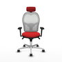 PIQUERAS Y CRESPO Silla de oficina Jorquera con mecanismo Sincro, Rojo y Blanco