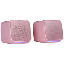 Mars Gaming Altavoces 2.0 MS-PRO-P, Rosa, Iluminación RGB Flow, 10W RMS, Conexión Jack 3.5 mm y USB, Compactos para Gaming y PC