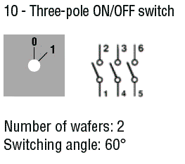 LOVATO ELECTRIC Interruptor de leva 40A 0-1 de 3 polos