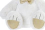 DKD Home Decor Osito Pajarita Peluche Blanco Dorado 30 x 30 x 36 cm