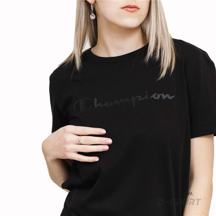 Camiseta de Manga Corta Mujer Champion Negro