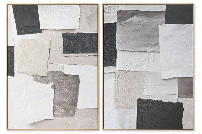 DKD Home Decor Cuadro Madera Abstracto Surtido de 2 Piezas DKD Home Decor Cuadro Madera Abstracto Surtido de 2 Piezas