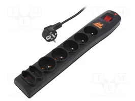 HSK DATA Regleta de alimentación ACAR P7 con 7 tomas y cable de 5m