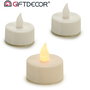 Giftdecor Set 4 Velas Tealight Led Blancas Plástico con Pilas Incluidas 17 x 13.5 x 4 cm (Set de 24)