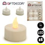 Giftdecor Set 4 Velas Tealight Led Blancas Plástico con Pilas Incluidas 17 x 13.5 x 4 cm (Set de 24)