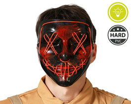 Mascara Rigida Asesino Luz Roja Halloween Adulto