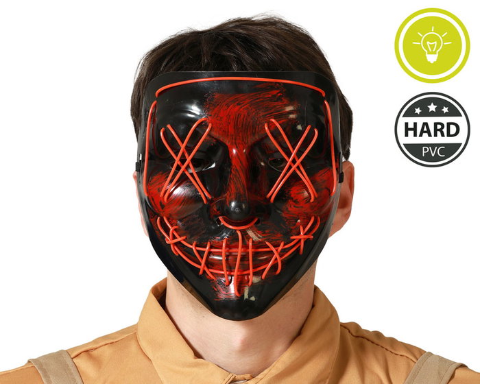 Mascara Rigida Asesino Luz Roja Halloween Adulto Mascara Rigida Asesino Luz Roja Halloween Adulto