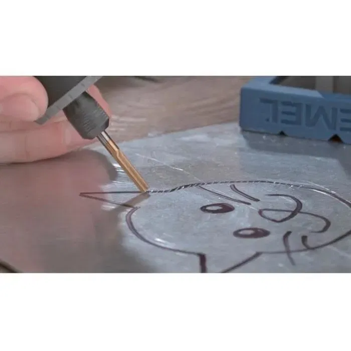 Dremel 9901DM Fresa de carburo de tungsteno para grabado, cilindro Ø3,2 mm, alta durabilidad