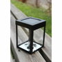 Aucune Mini portavelas solar de mesa con paredes de cristal - Negro