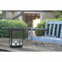 Aucune Mini portavelas solar de mesa con paredes de cristal - Negro